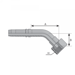 Interlock ORFS female 45° elbow. (KF45ORFS)